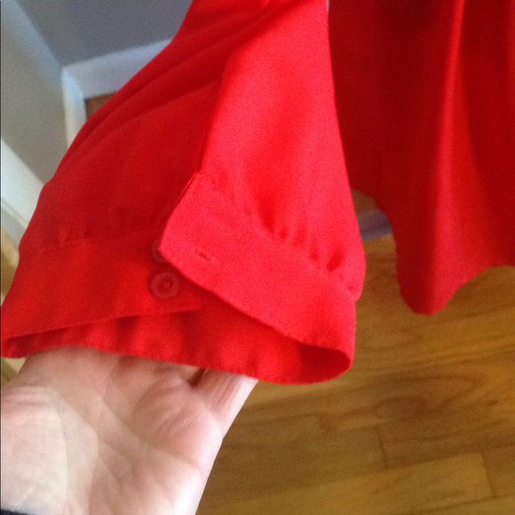 Red belted long sleeved dress - Picture 3 of 5